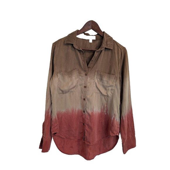 Anthropologie Cloth & Stone ombre shirt earthy natural - Picture 3 of 7